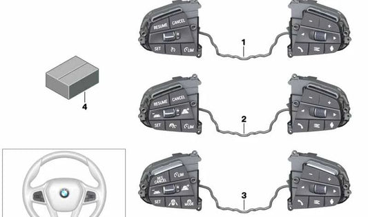 Interruptor Volante Multifunción para BMW Serie 8 G14, G15 X5 G05, G05N X6 G06, G06N (OEM 61319483000). Original BMW