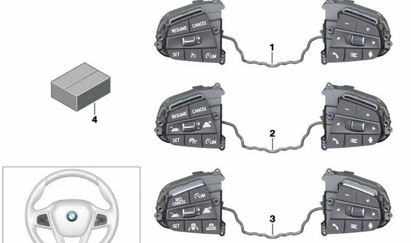 Interruptor de Volante Multifunción para BMW G30N, G31N, G38N, G32N (OEM 61316805262). Original BMW