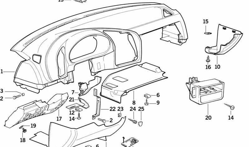 Revestimiento inferior izquierdo para BMW Serie 3 E36 (OEM 51458167301). Original BMW