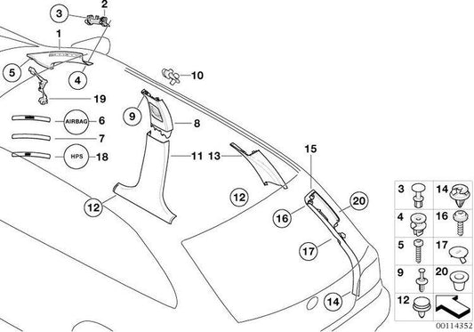 Cubierta Airbag Columna Frontal Para Bmw E46. Original Recambios