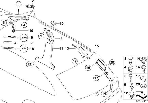 Cubierta Airbag Columna Frontal Para Bmw E46. Original Recambios