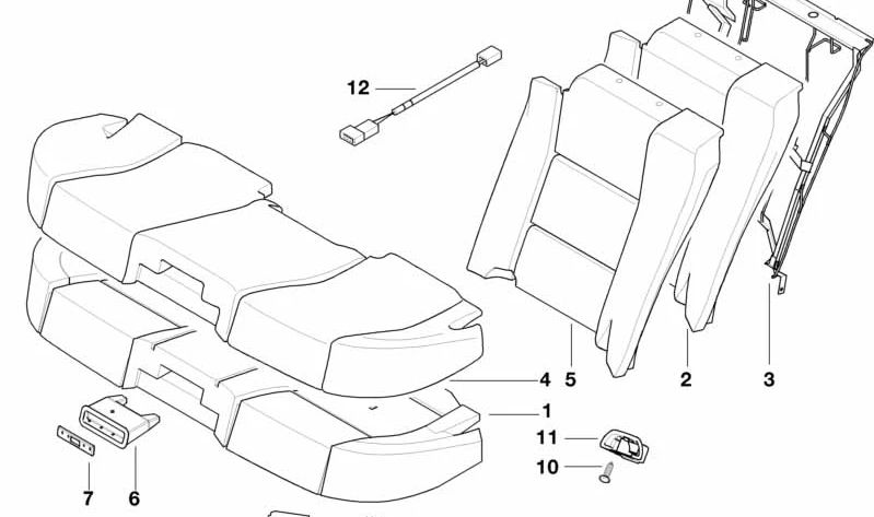 Soporte izquierdo para BMW Serie 7 E38 (OEM 52208186669). Original BMW