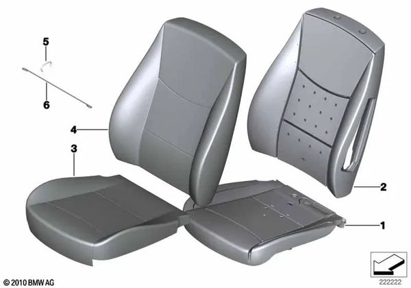 Funda de base respaldo de cuero izquierda para BMW X3 F25, X4 F26 (OEM 52107366959). Original BMW.