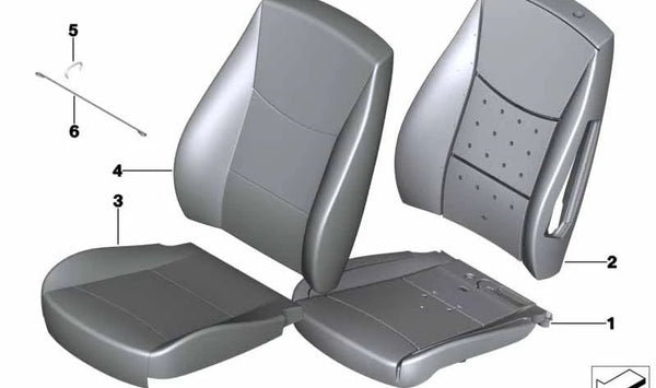 Funda básica de asiento de cuero sintético para BMW X3 F25, X4 F26 (OEM 52107255649). Original BMW