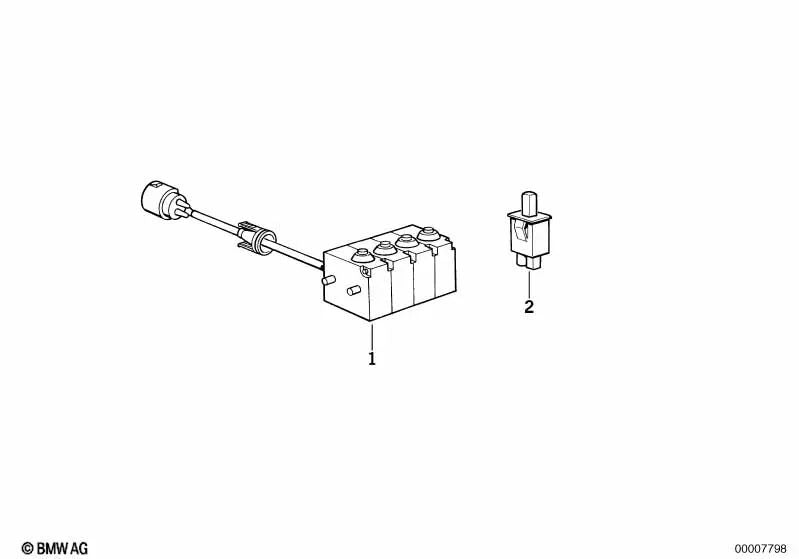 Microinterruptor de cierre centralizado para varios modelos/series de BMW (OEM 61312297027). Original BMW.