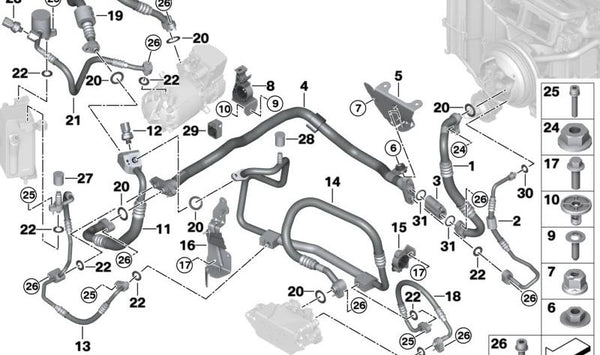 Sensor de Presión Baja para BMW G26E, G26F, G60, G61, G68, G70, I20, U11, U12, U10, G08E, G08F, Mini U25 (OEM 64539875531). Original BMW