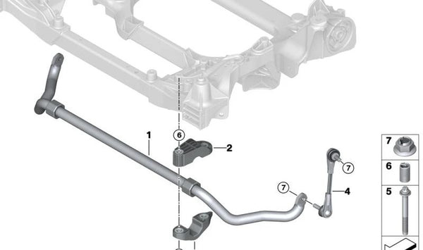 Estabilizador Eje Delantero para BMW G60, G61 (OEM 31356898745). Original BMW