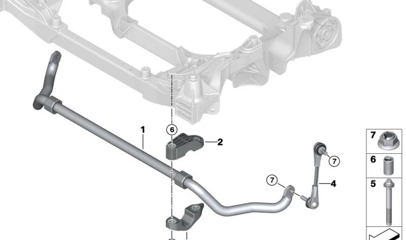 Soporte inferior estabilizador OEM 31356898106 para BMW Serie 1 (E81, E82, E87, E88), Serie 3 (E46, E90, E91, E92, E93), Z4 (E85, E86). Original BMW.