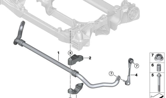 Support de stabilisateur OEM inférieur 31356898106 pour la série BMW 1 (E81, E82, E87, E88), série 3 (E46, E90, E91, E92, E93), Z4 (E85, E86). BMW d'origine.