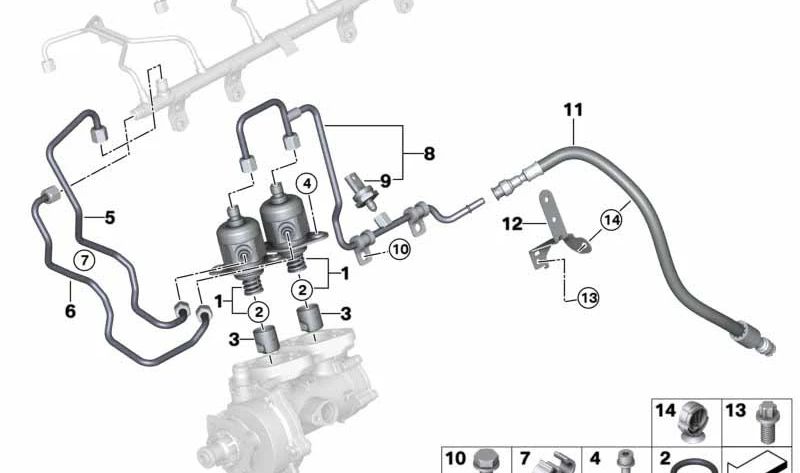 OEM sensor feed tube 13537848561 for BMW F87, F80, F82, F83. Original BMW.