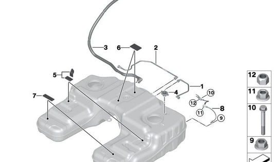 Measuring tape for BMW X5 F15 (OEM 16117431970). Original BMW