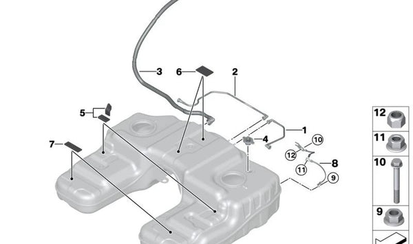 Cinta de medición para BMW X5 F15 (OEM 16117431970). Original BMW