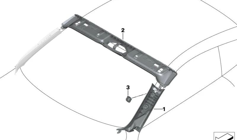 Cubierta Superior del Parabrisas de Cuero para BMW Serie 8 F91, G14 (OEM 51467994977). Original BMW.