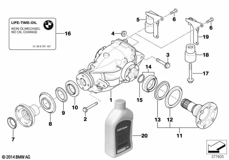 Soporte del Amortiguador de Vibraciones para BMW E46 (OEM 33117503356). Original BMW