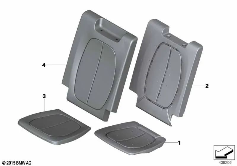 Seat foam part for BMW F46, F46N (OEM 52307343281). Original BMW