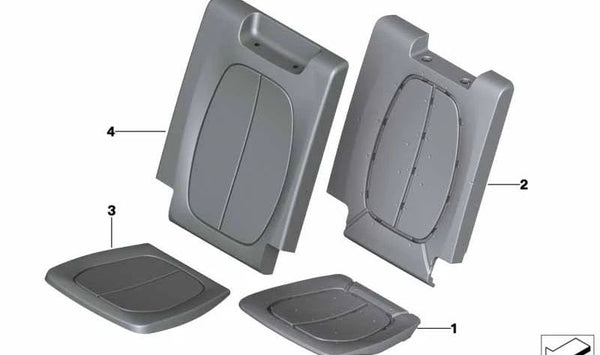 Funda de asiento de cuero OEM 52307385963 para BMW Serie 2 Gran Tourer F46. Original BMW.