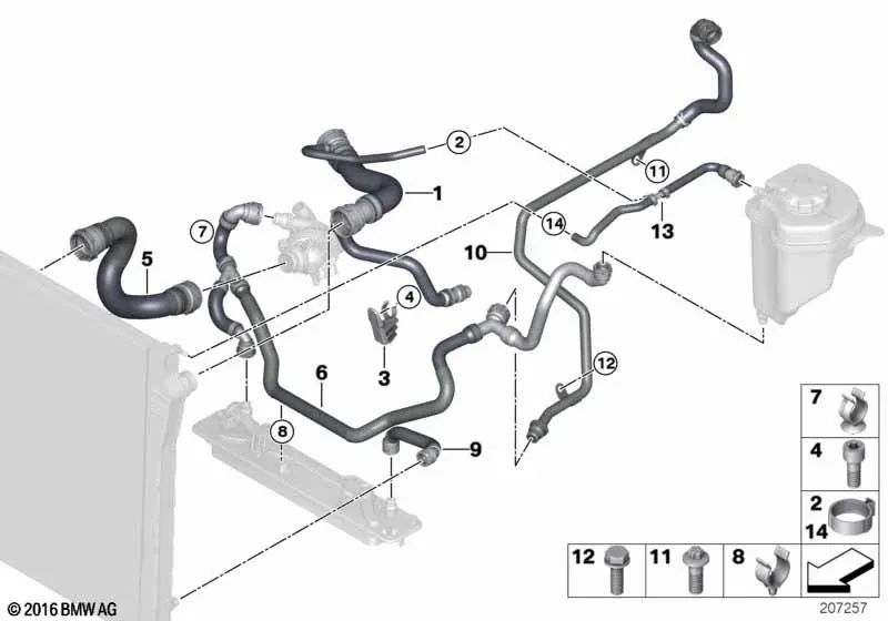 Tubería de ventilación para BMW X5 E70 (OEM 17127555290). Original BMW.