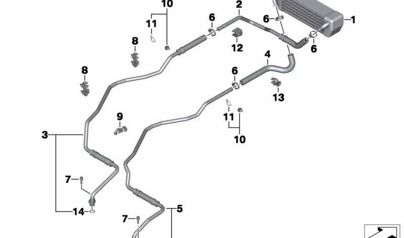 Hose clamp for BMW E70, E71, K48 (OEM 13537791440). Original BMW