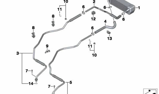 Sujetador de manguera para BMW E70, E71, K48 (OEM 13537791440). Original BMW