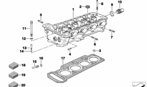 Junta de culata OEM 11121415767 para BMW (E12, E21, E30, E28, E34). Original BMW