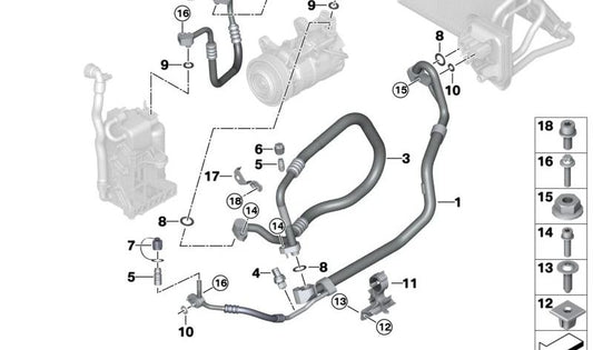 Soporte de sujeción (Halter) OEM 64216826348 para BMW G01, G08, G02. Original BMW.