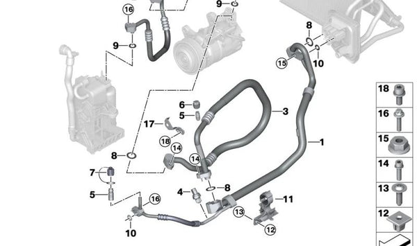 Soporte combinado OEM 64539168047 para BMW G01, G08, F97, G02, F98, G05, G18, F95, G06, F96, G07, G09. Original BMW.