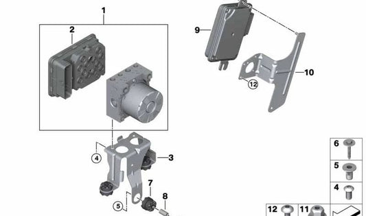 Soporte para BMW Serie 2 G42, Serie 3 G20, G21, G28, Serie 4 G22, G23, G26 (OEM 34506877731). Original BMW