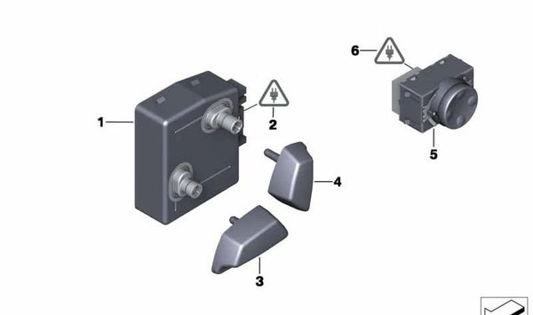 Interruptor de ajuste de asiento derecho para BMW Serie 5 E60, E61, F07, F10, F11, F18, X5 E70, X6 E71 (OEM 61316958526). Original BMW