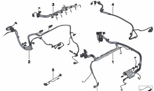 Motor Kabelbaum para BMW 7 F01 Series, F02 (OEM 12517591567). BMW original