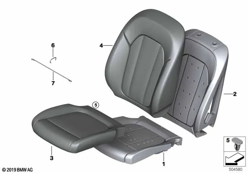 Funda Base Asiento Tejido Izquierda para BMW Serie 3 G20, G21, G20N, G21N, X3 G01, X4 G02 (OEM 52107472281). Original BMW.