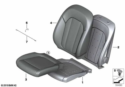 Funda básica respaldo de tela izquierda para BMW Serie 3 G20, G21, X3 G01, X4 G02 (OEM 52107472283). Original BMW