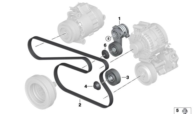 Correa Multi-V para BMW F01, F02 (OEM 11287628655). Original BMW