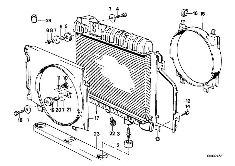 Radiador Enfriador De Agua Con Enfriador Aceite Transmisión Para Bmw E30 . Original Recambios