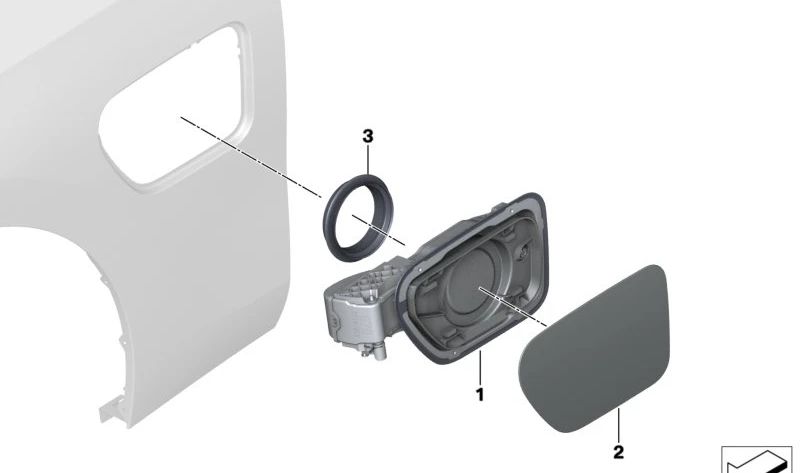 Tapa de carga original BMW OEM 41009450282 para modelos eléctricos BMW i3 e i3s.