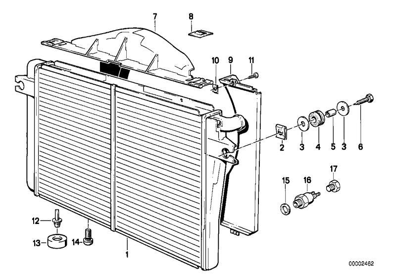 Enfriador De Agua Con Enfriador Aceite Transmisión Para Bmw E28. Original Recambios