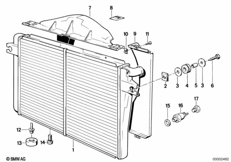 Enfriador De Agua Con Enfriador Aceite Transmisión Para Bmw E28. Original Recambios