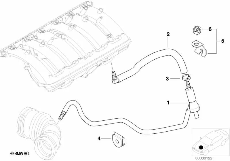 Feder für BMW Serie 3 E46 (OEM 11611435984). Original BMW