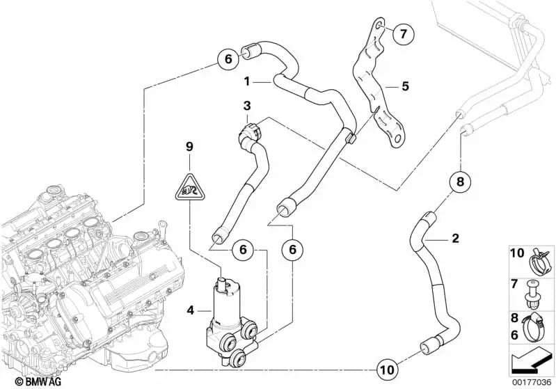 Metal bracket for BMW E90, E92, E93 (OEM 64219119159). Genuine BMW