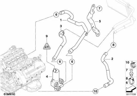 Metal bracket for BMW E90, E92, E93 (OEM 64219119159). Genuine BMW