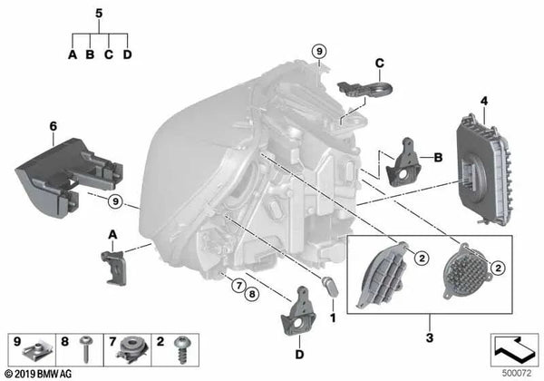 Juego de Soportes de Reparación para BMW F45, F45N, F46, F46N (OEM 63117391394). Original BMW