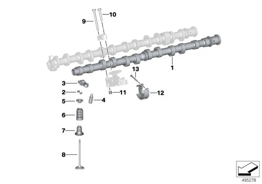 Valve Spring for BMW 1 Series F20N, F21N, F40, F52, 2 Series F22, F23, F44, F45, F46, G42, U06, 3 Series F30N, F31N, F34N, F35N, G20, G21, G28, 4 Series F32, F33, F36, G22, G23, G26 (OEM 11347618835). Original BMW