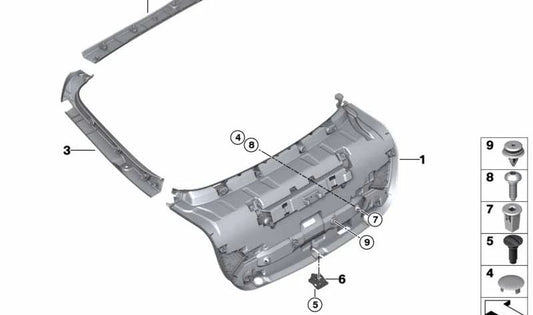 BMW Shooter Cavity Cover 4 F36 Series (OEM 51497365856). BMW d'origine