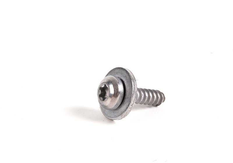 Tornillo de chapa para BMW E30, E36, E46, E92, F30N, F31, G26, E34, E39, F07, G31, F06, F12, F13, E32, E31, F91, F92, F93, G14, G15, G16, I01, F25, G01, F26, G02, F15, F85, F16, F86 (OEM 07119904714). Original BMW