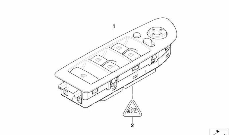 Interruptor elevalunas negro para BMW E88 (OEM 61319217317). Original BMW