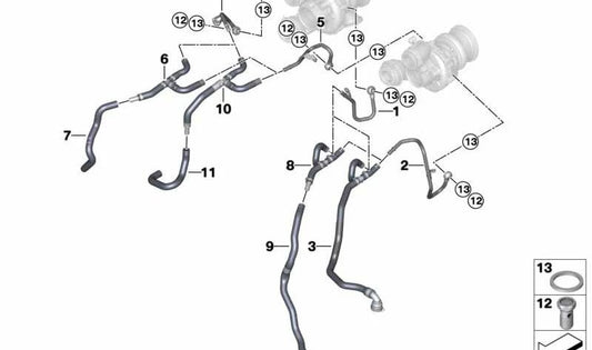 T-pipe for BMW 6 Series F06N, F12N (OEM 11538741765). Original BMW