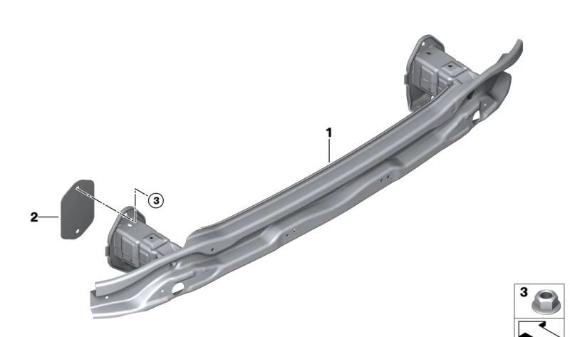 OEM 51128737073 Heck -Stoßstangenunterstützung für BMW G26. Original BMW.