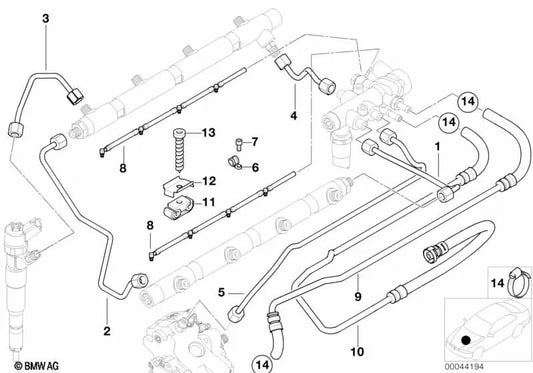 Pipe for BMW 7 Series E38 (OEM 13532248334). Original BMW.