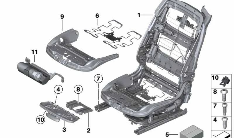 Sitzschale Sport rechts für BMW 6er F06, F12, F13 (OEM 52107375198). Original BMW