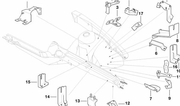 Soporte Filtro de Aire delantero para BMW Serie 3 E36 (OEM 41148119797). Original BMW