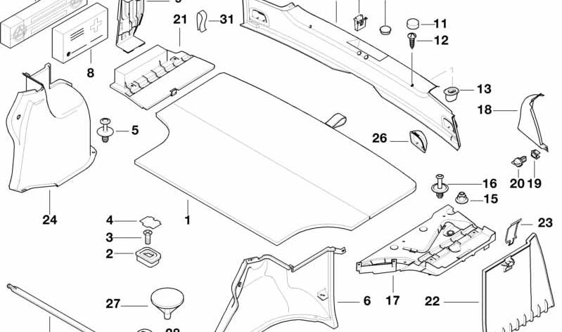 Verkleidung izquierda para BMW Serie 3 E36 (OEM 51478192917). Original BMW